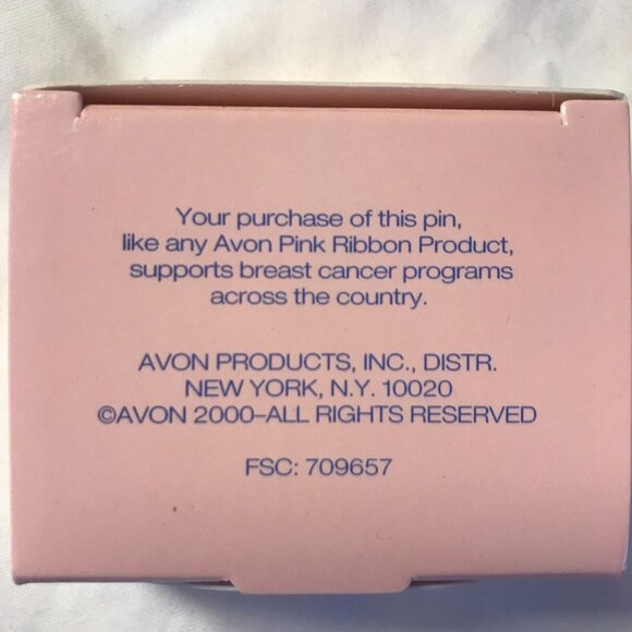 Avon 2000 Breast Cancer pink ribbon pin - goldtone - Picture 3 of 7
